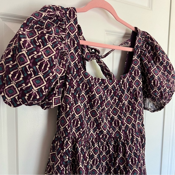 Jacquie the Label/Bohme Corduroy Puff Sleeve Tie Back Dress size Medium NWT - Picture 2 of 8